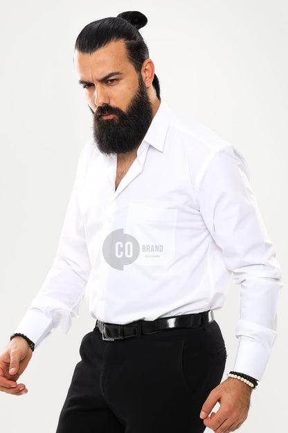 قميص سادة قطن Classic-fit