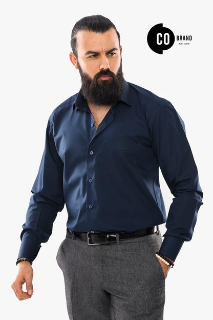قميص سادة قطن Classic-fit