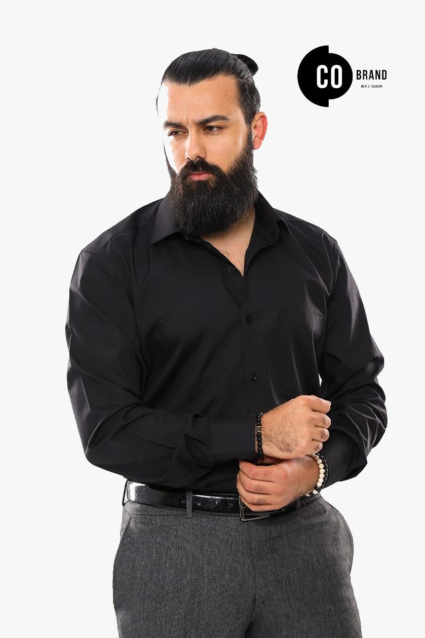 قميص سادة قطن Classic-fit