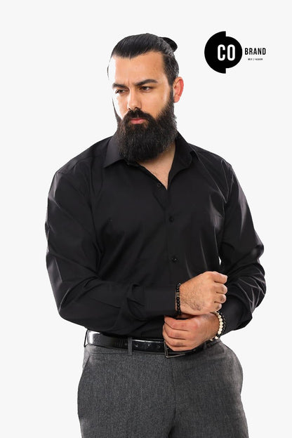 قميص سادة قطن Classic-fit