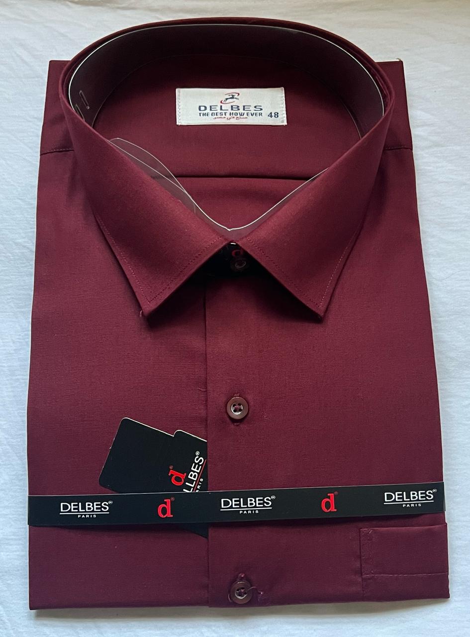 قميص سادة قطن Classic-fit
