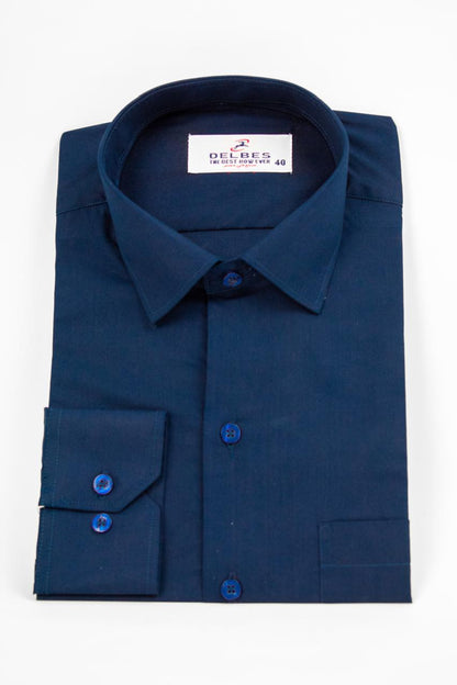 قميص سادة قطن Classic-fit